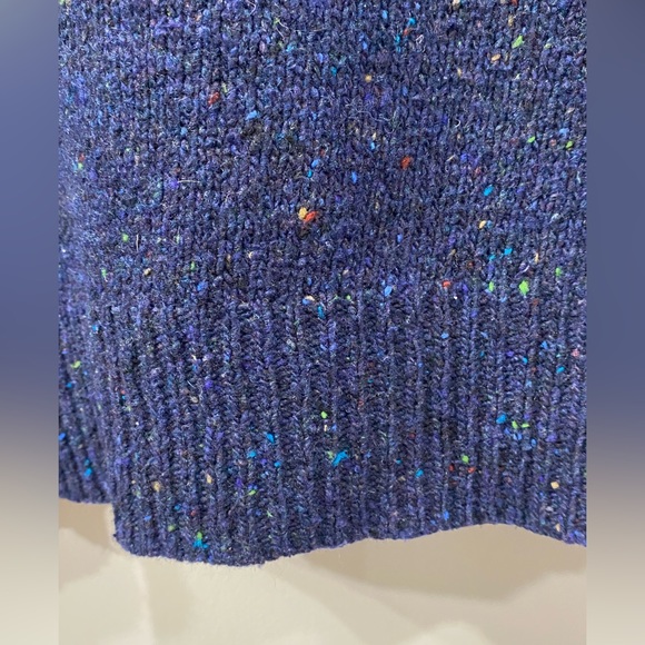 J. Crew Quarter Zip Wool Blend Pullover Sweater Navy Blue  size M - Picture 4 of 10